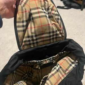 Burberry Black Leather Accent Bag